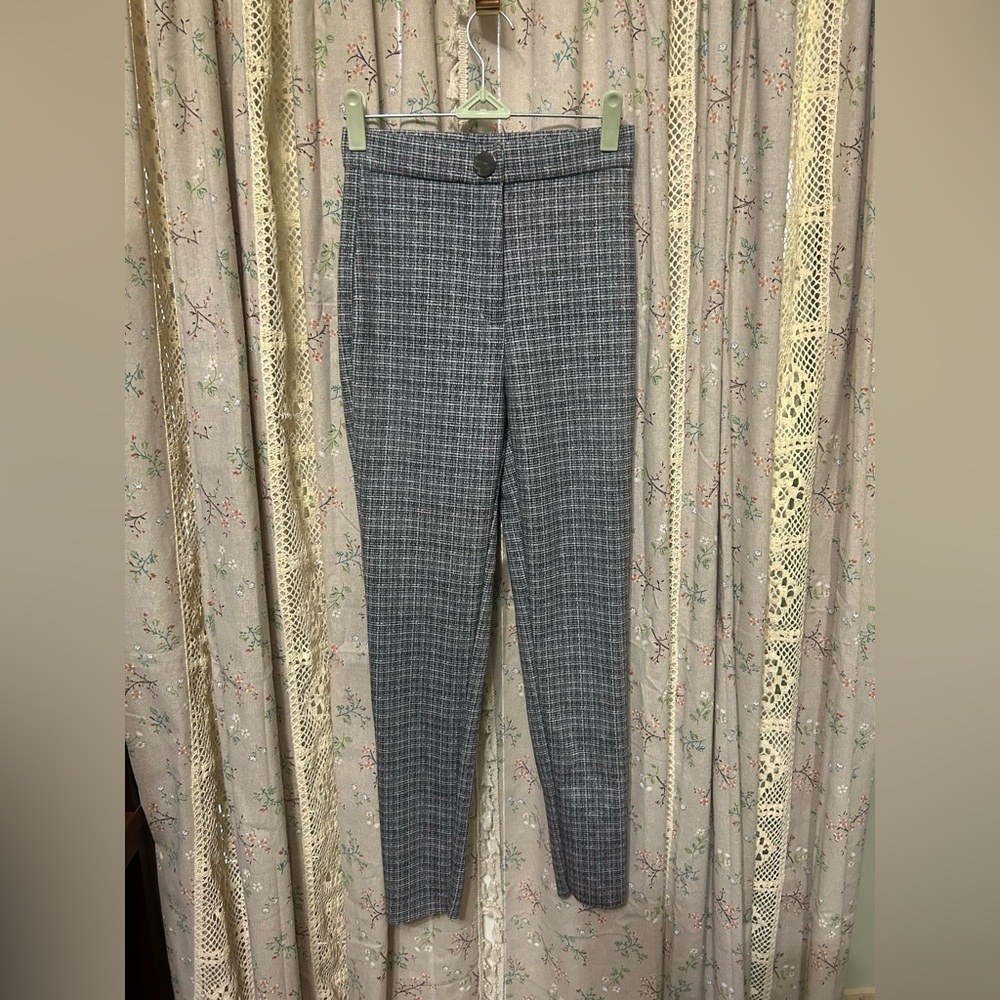 3/$25 Zara Plaid Print High Waist‎ Stretchy Pants Lightweight Size XS